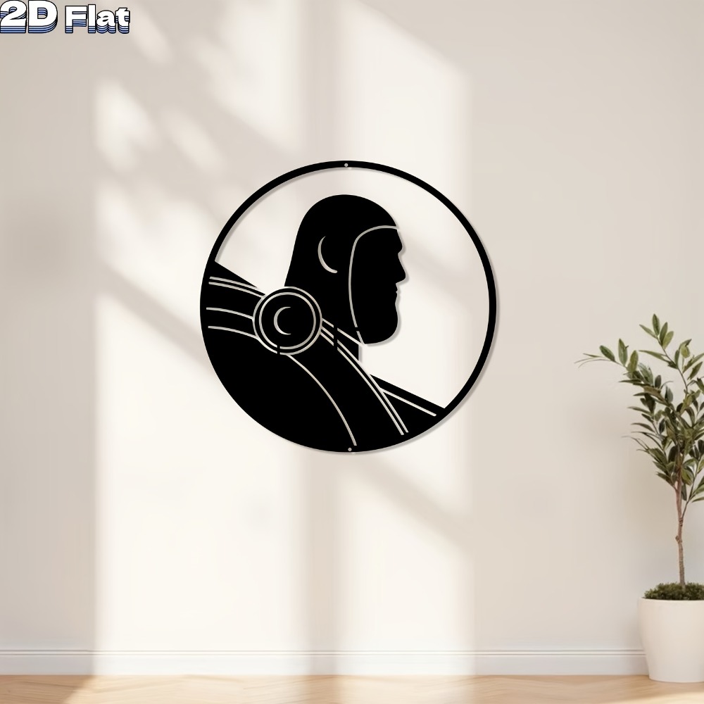 Tech Office Wall - 1pc Modern Robot Aluminum Plate Wall