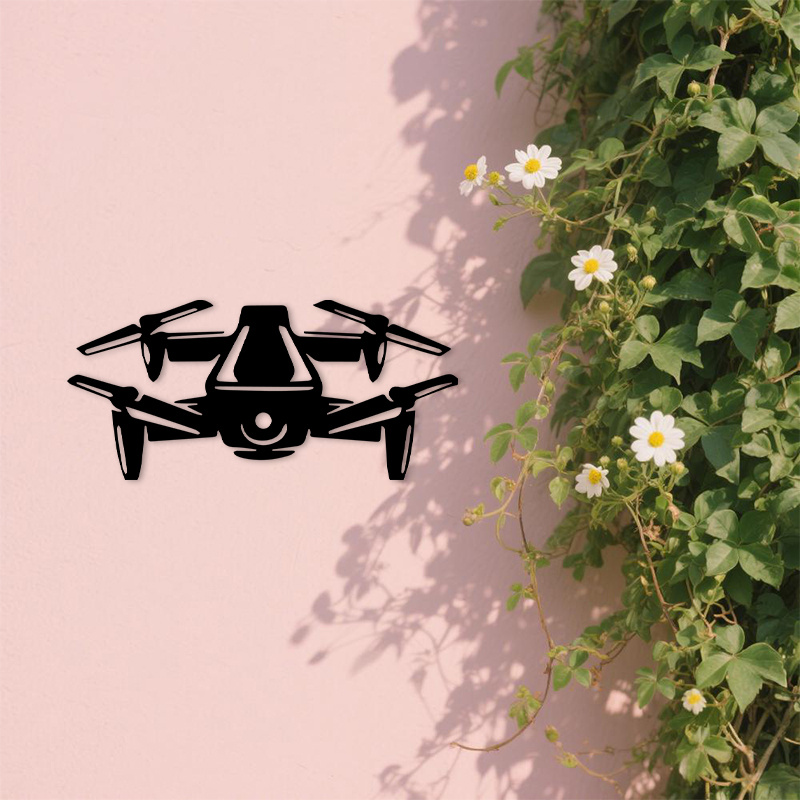 Tech Office Wall - 2D Flat Drone Silhouette Metal Wall