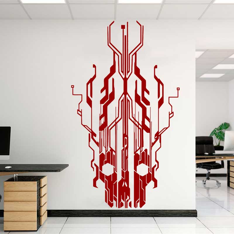 Chip Circuit Tech Skull Vinyl  - Tech Office Wall recension och pris