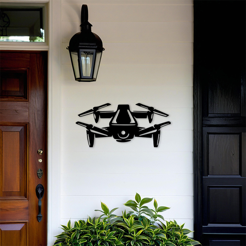 2D Flat Drone Silhouette Metal - Tech Office Wall recension och pris